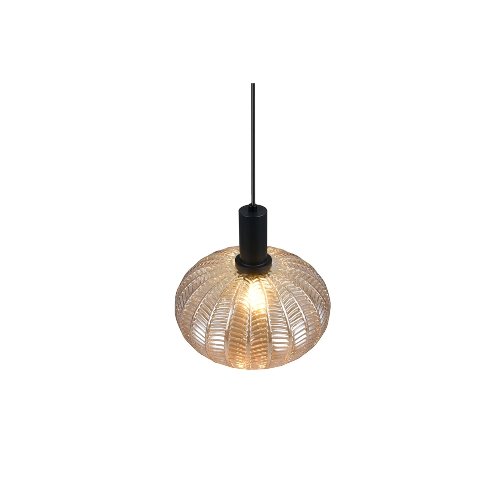 Klassische Pendellampe Elvezia Bernsteinglas Trio 4017807677768