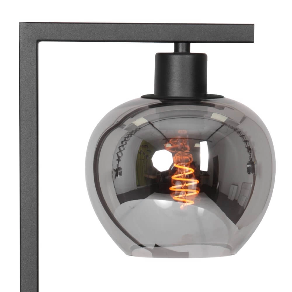 Schwarze Tischlampe Lotus mit Rauchglas Steinhauer 8712746167702