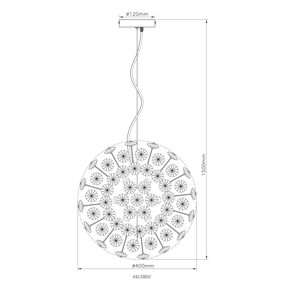 Pendellampe Katrina chrom Ø 40cm Globo 9007371487332