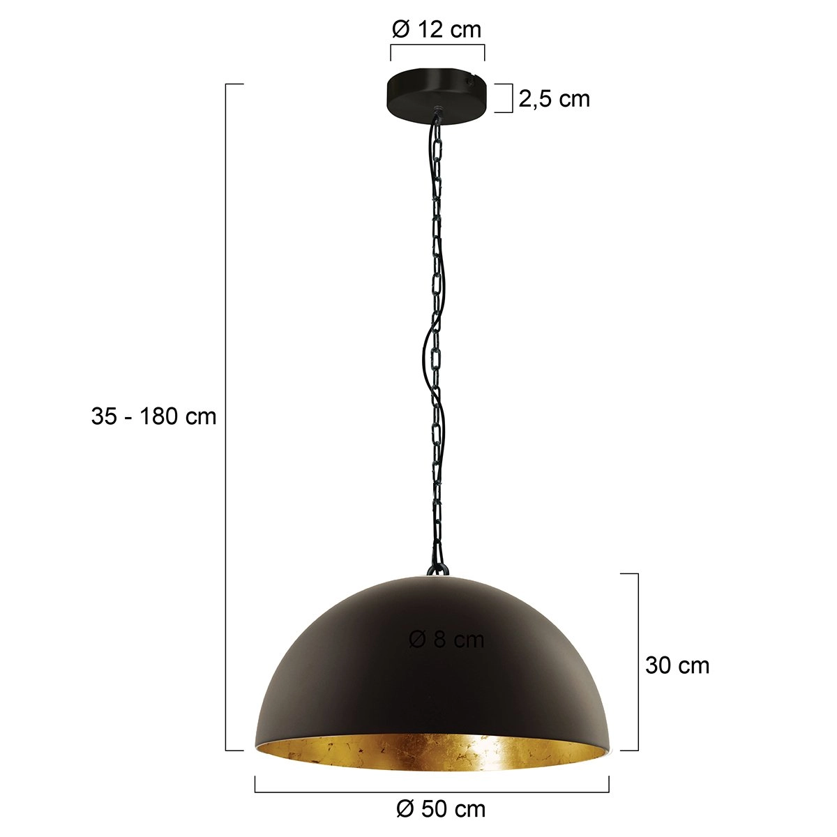 Büro-Hängelampe Semicirkel Ø 50cm Steinhauer 8712746131048