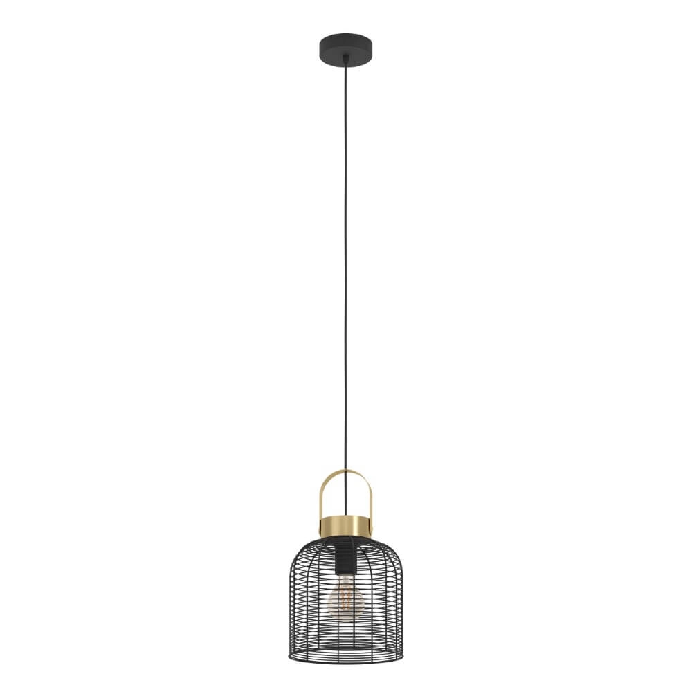 Drahtlampe Roundham Ø 22cm - Schwarz mit Gold