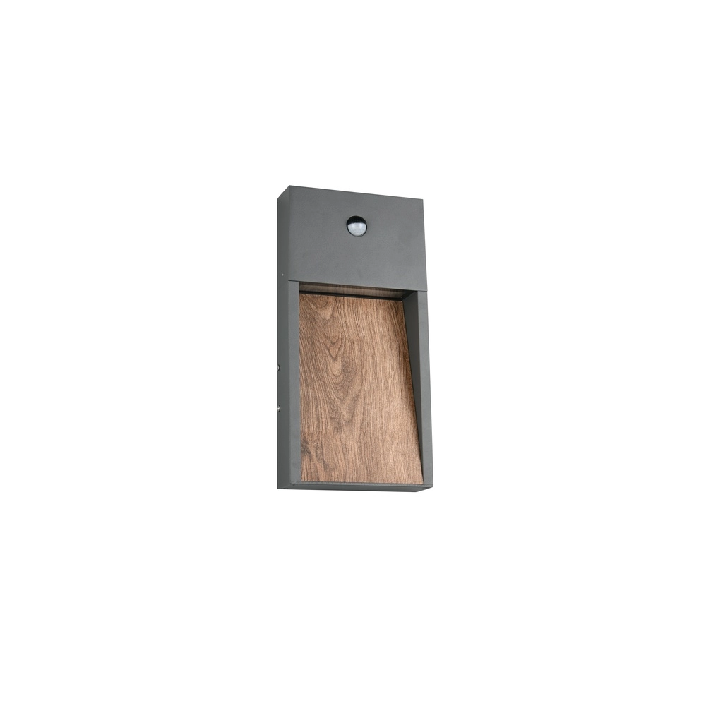 Design-Wandleuchte Salmon Grau mit Holz und Sensor Trio 4017807603712