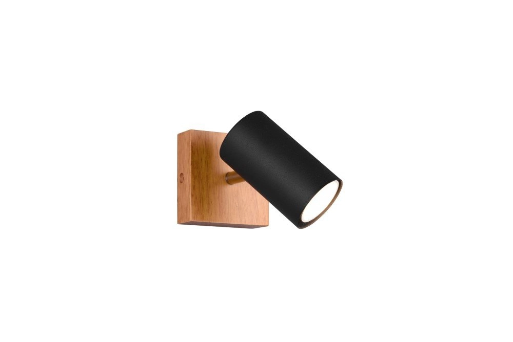 Wandspot Marley schwarz mit holz Trio 4017807487954