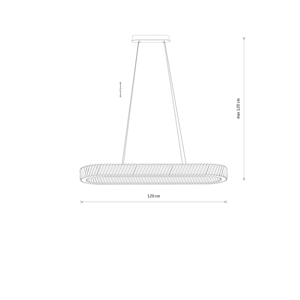 Kronleuchter Luxora Led 120 x 35 cm großer Kristall Lyora 5903139117074