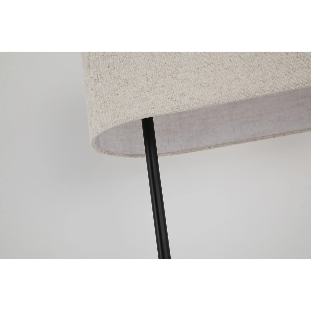 Stehlampe Hessian schwarz mit Leinenschirm Searchlight 5053423297330