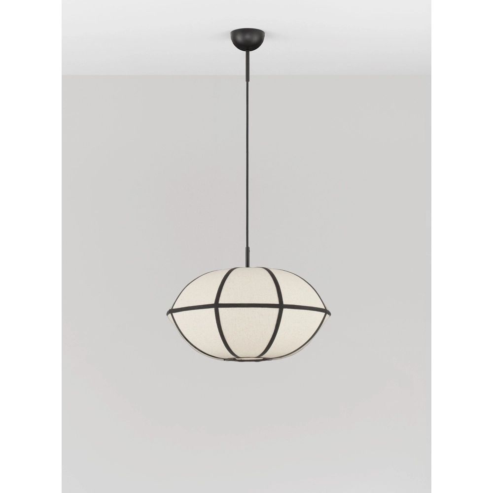 Pendellampe Brera schwarz mit weißem Ø 45 cm Lyora 5212017493569