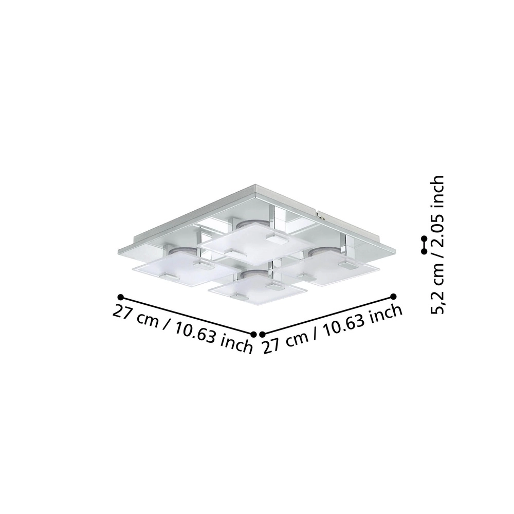 Moderne Deckenlampe Vicaro 4-Licht Chrom Eglo 9002759933142