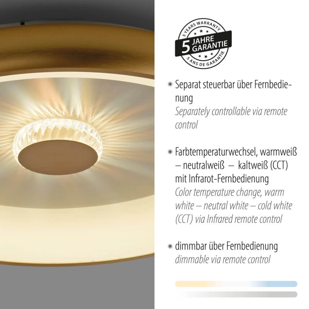 Runde Deckenleuchte Vertigo Messing Ø 61,5cm Just Light 4043689995096