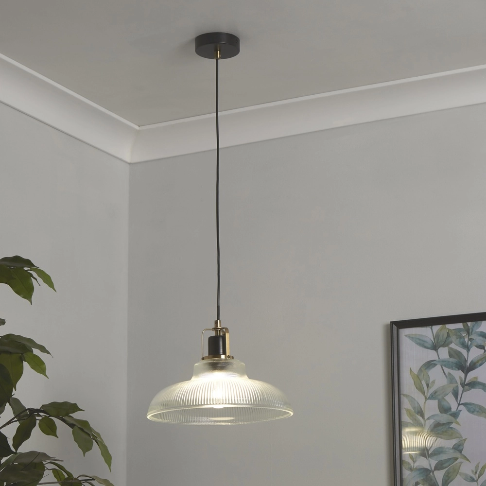 Design-Pendelleuchte Glossop Messing mit Klarglas Searchlight 5053423306841