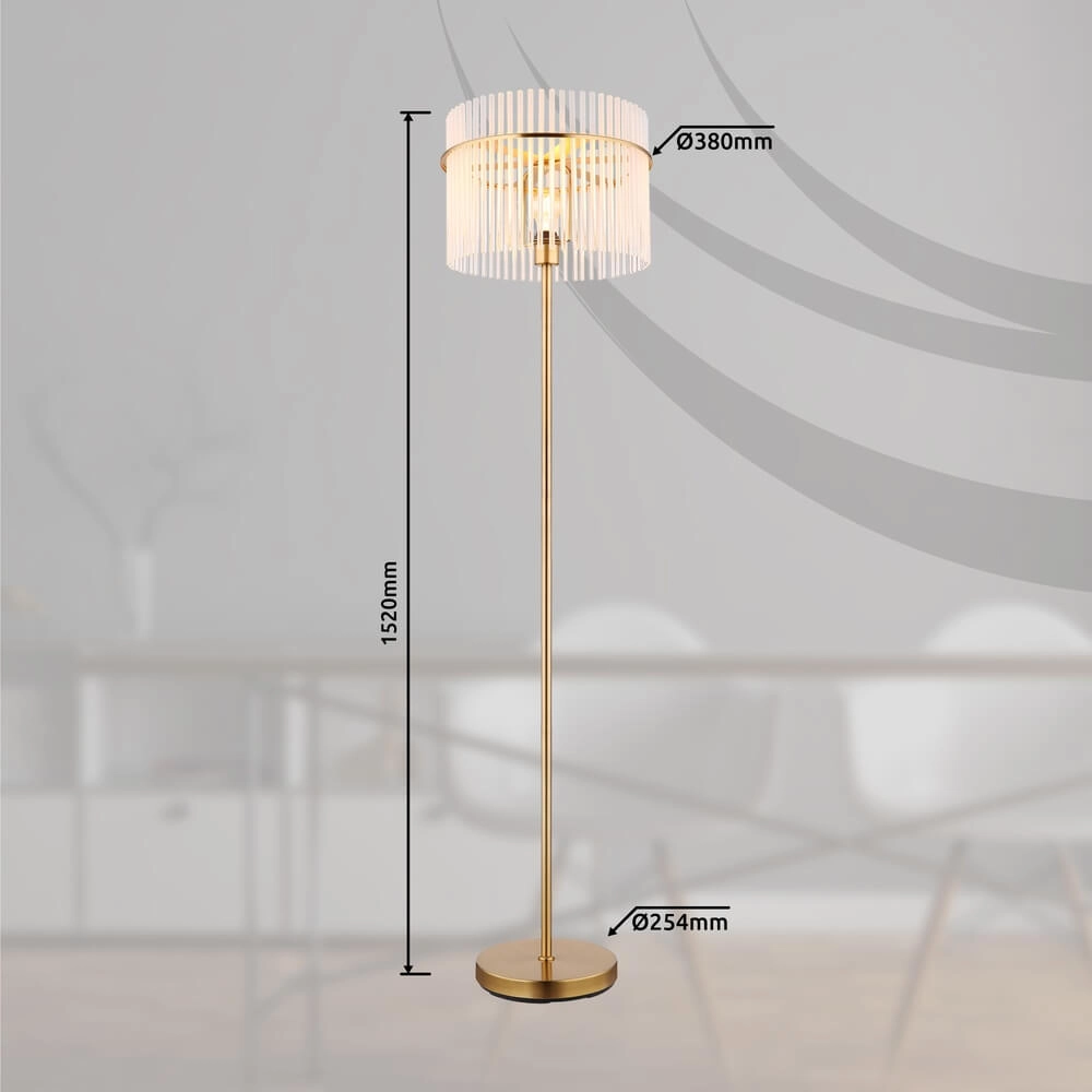 Goldene Stehleuchte Gorley mit Glas Ø 38cm Globo 9007371446810