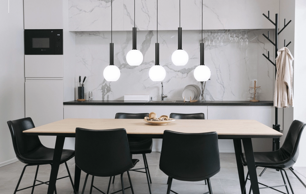 Hängelampe mit 5 Leuchten Bella 2 mit weißem Glas Masterlight 8718121344430