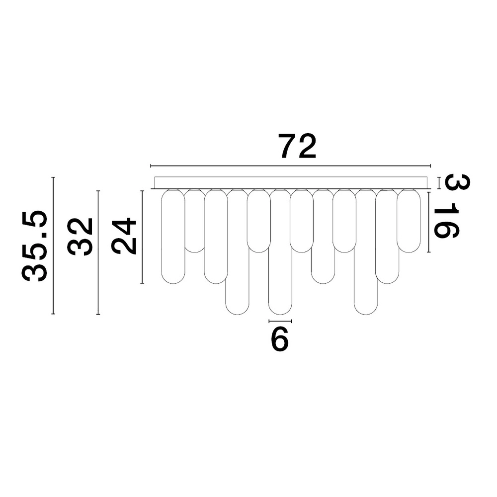 Design-Deckenleuchte Gustave Schwarz 12-flammig Lyora 5212017443311