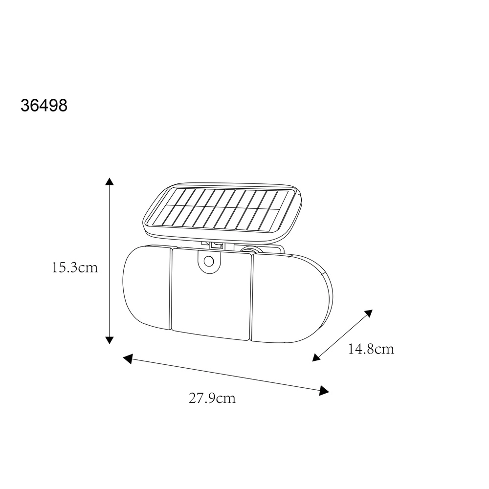 Schwarze Wandlampe Torqen Solarenergie Globo 9007371459063