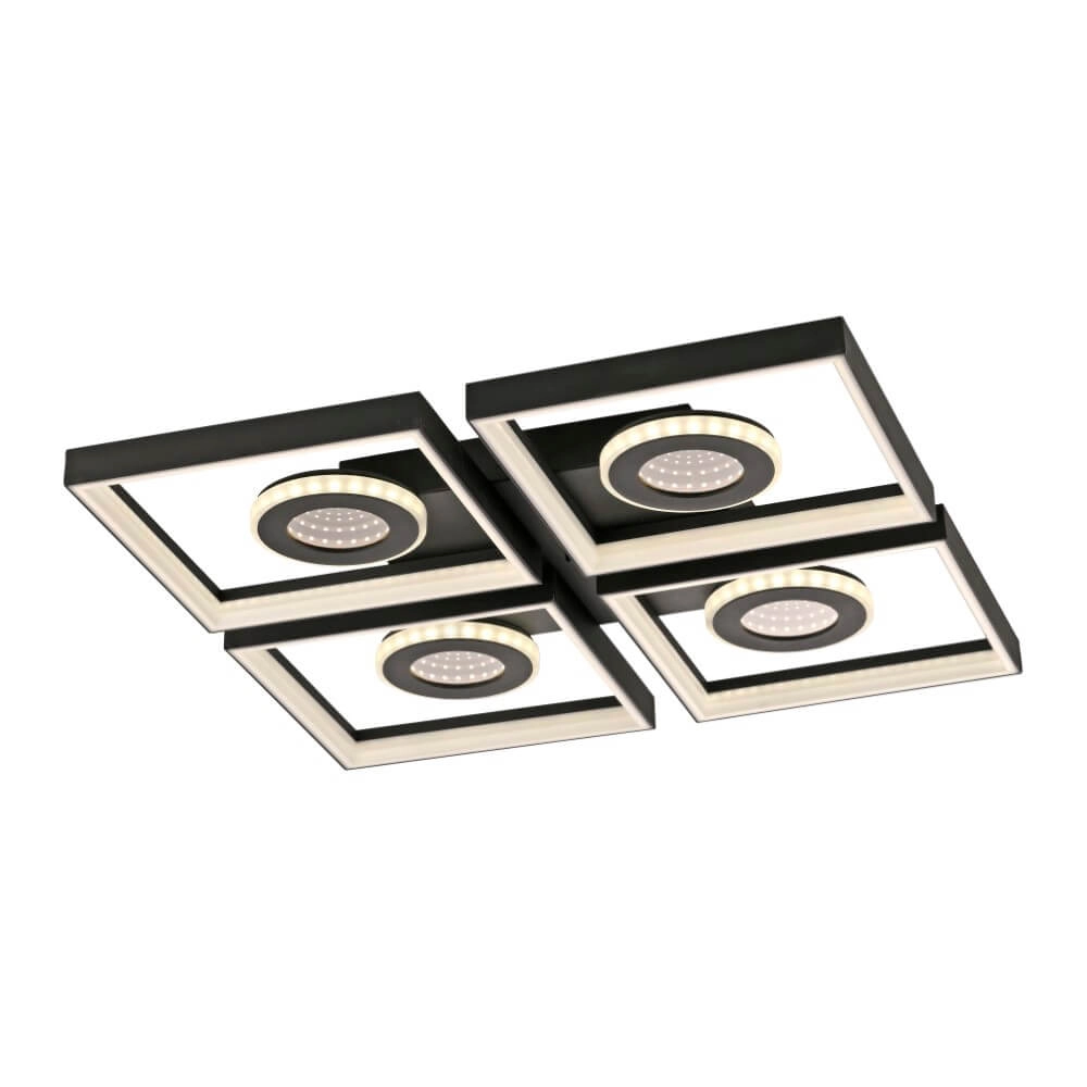 Quadratische Deckenleuchte Traforo Quatro Paul Neuhaus 4012248384909
