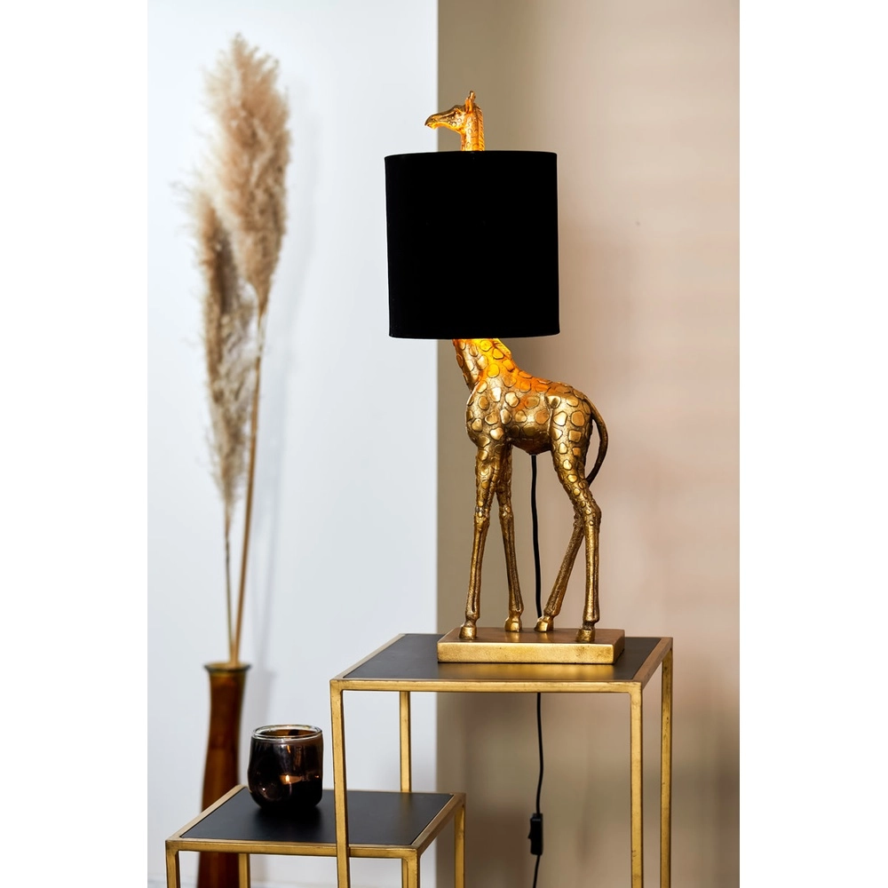 Tischlampe Giraffe 68 cm Bronze mit Schwarz Light & Living 8717807609429