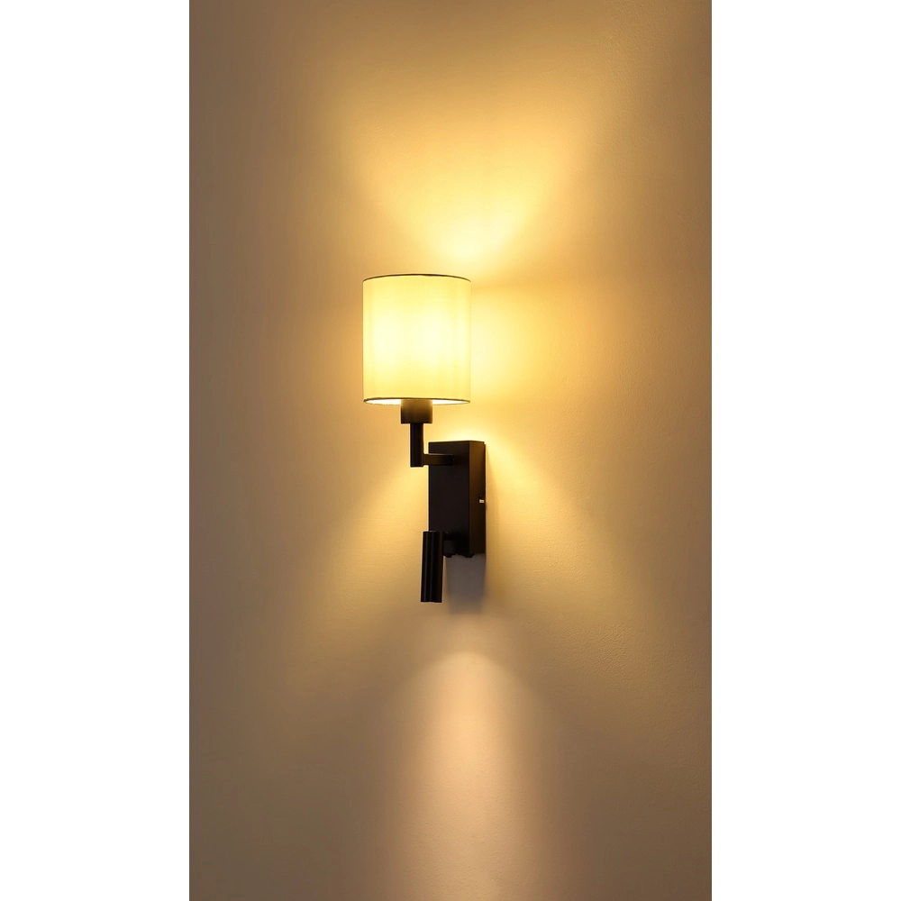 Nachttischlampe Zamora Schwarz mit weißer Motorhaube Globo 9007371569892