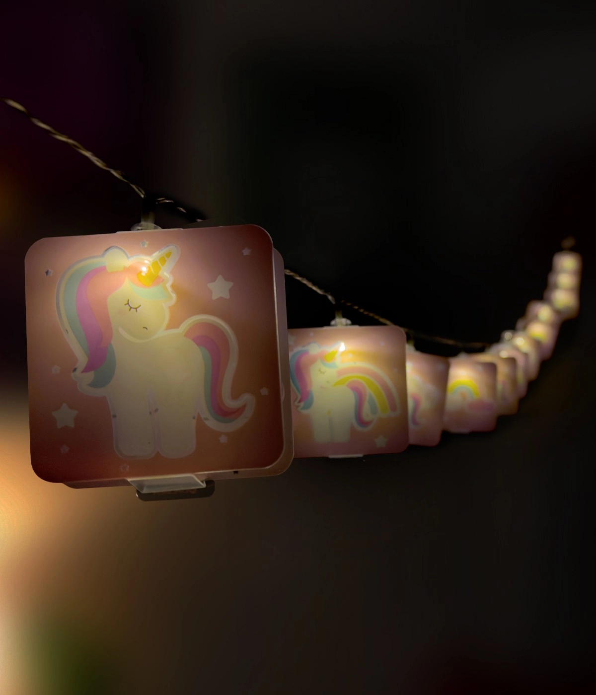 Lichterketten Unicorns rosa für Kinderzimmer Dalber 8420406415956