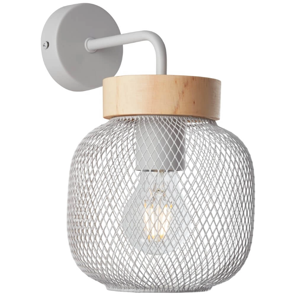 Wandlampe Giada grau mit Holz
