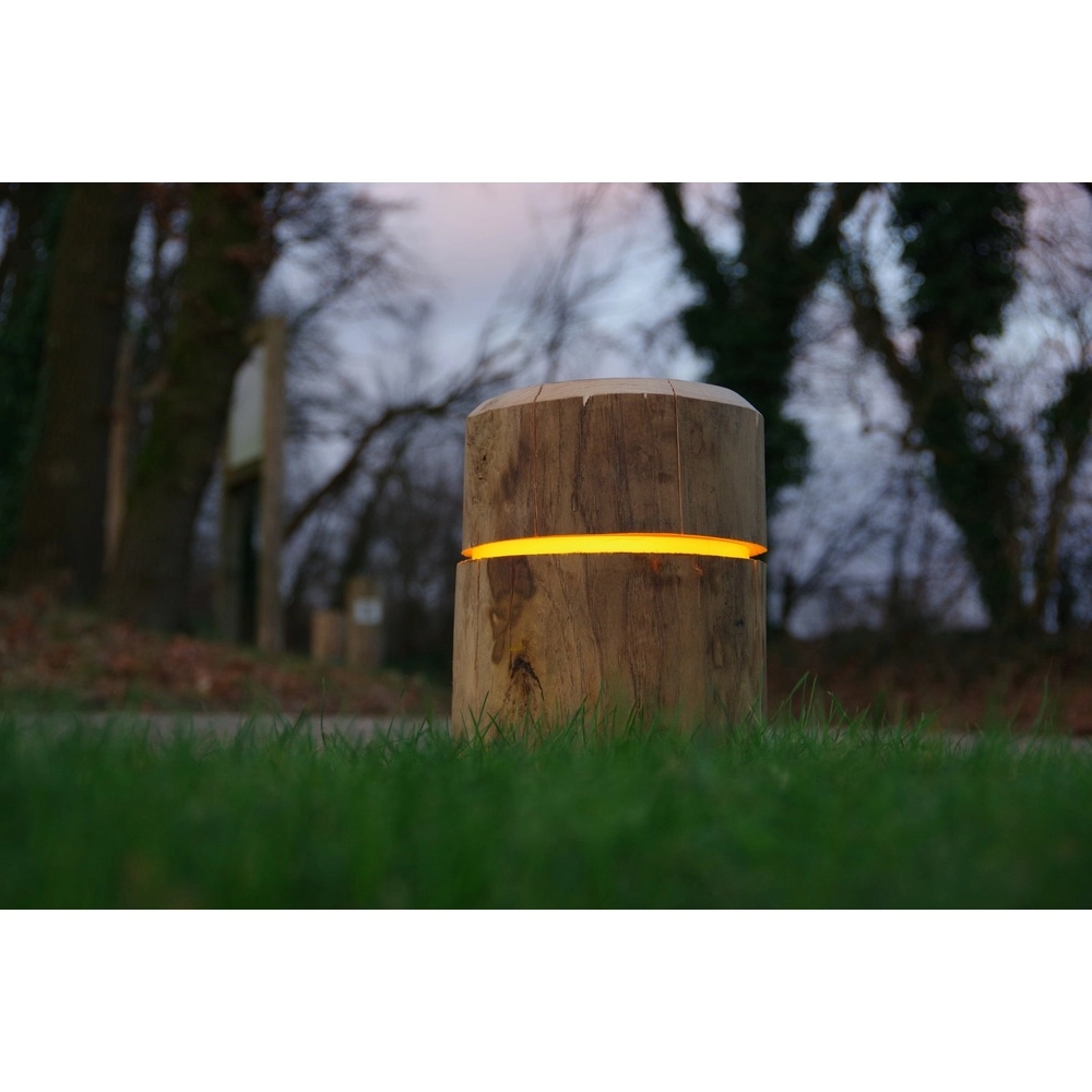 Holz-Randbeleuchtung Rondo Kastanienbraun – 31,5 cm – 2700K – rund