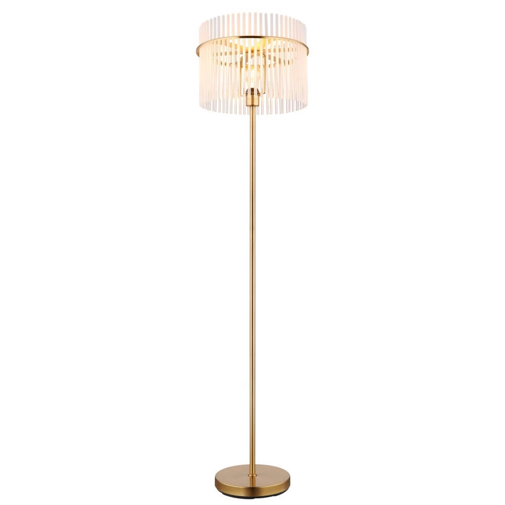 Goldene Stehleuchte Gorley mit Glas Ø 38cm