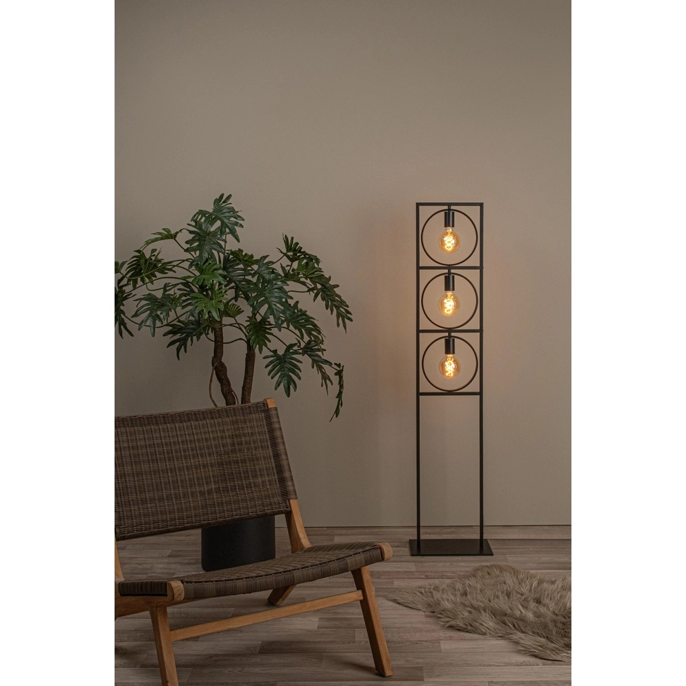 Einzigartige Stehlampe Suus 3-Licht Schwarz Lucide 5411212010896
