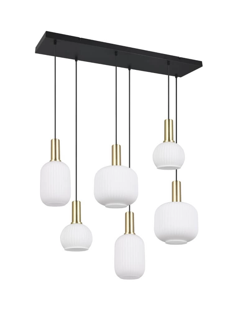 Hängelampe für das Esszimmer Diva 6-flammig – weißes Glas Trio 4017807614510