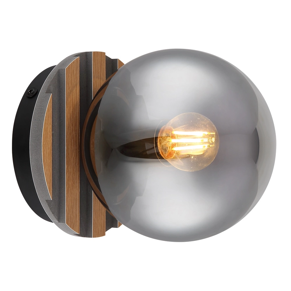 Deckenlampe Parsons Schwarz mit Holz Globo 9007371576098