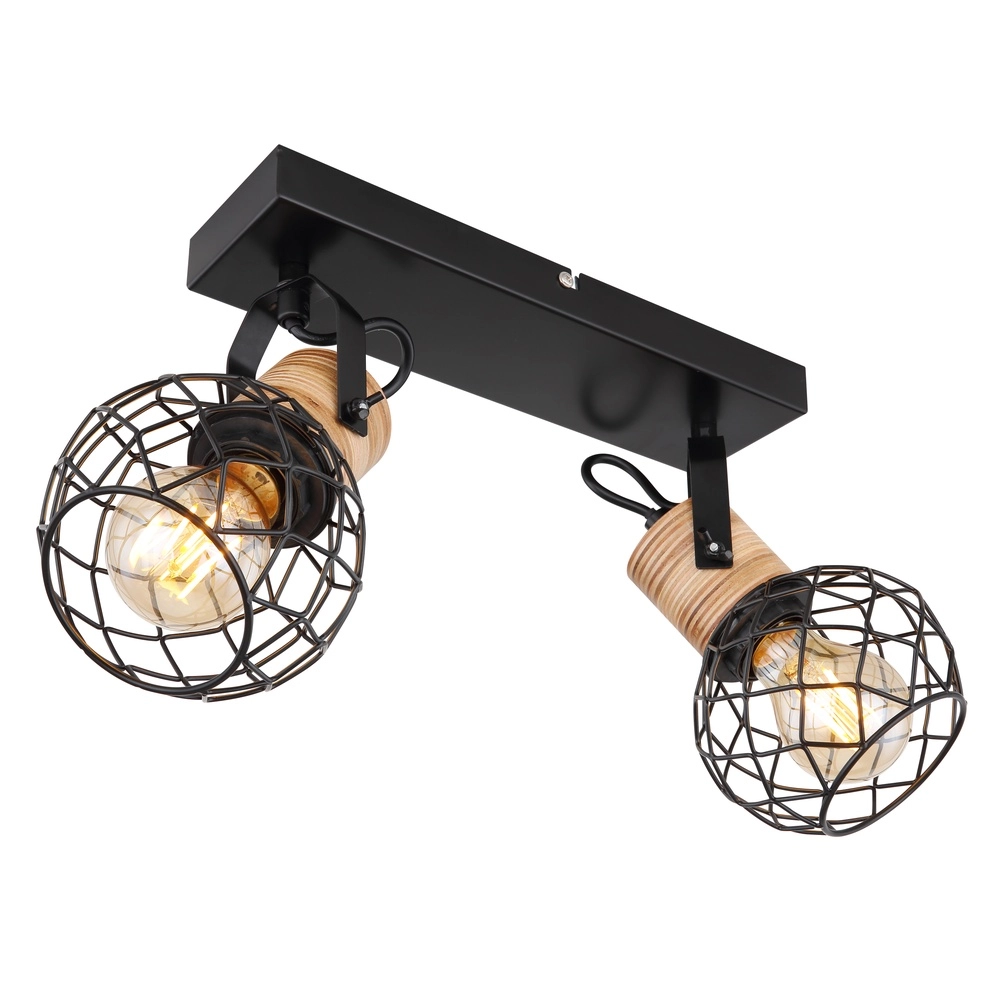 Wandlampe Lacky 2-Licht Schwarz