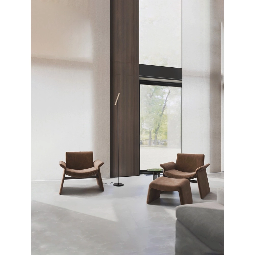 Design-Stehleuchte Prato Schwarz mit Mokkabraun Lyora 5212017467805