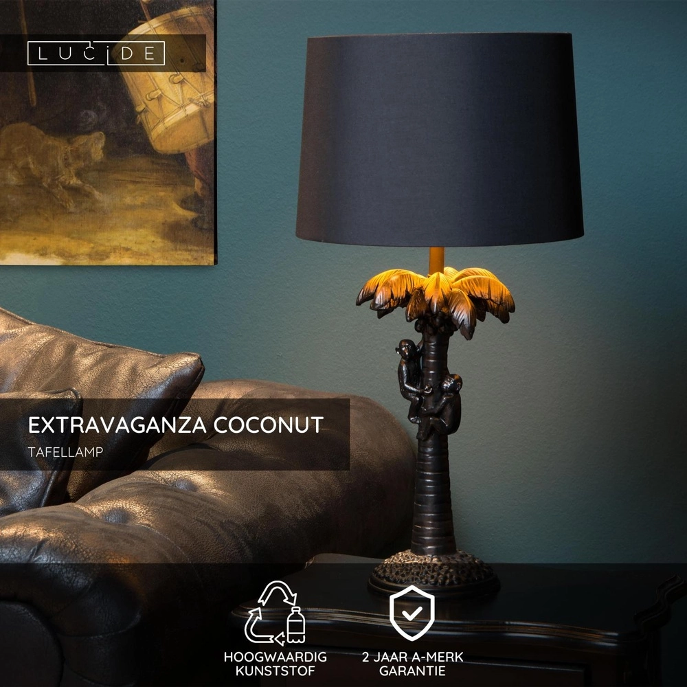 Tischlampe Extravaganza Coconut Schwarz Lucide 5411212105257