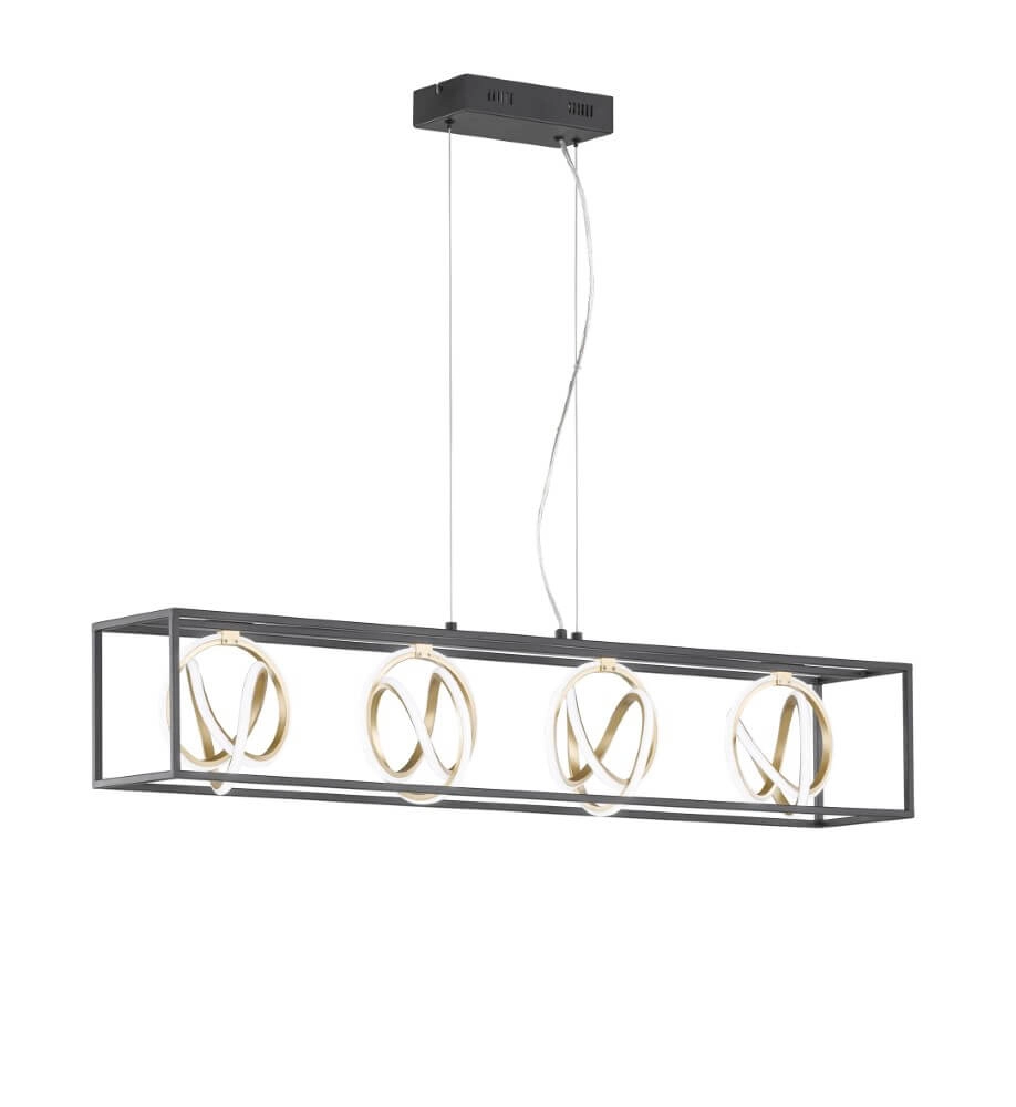 Design-Hängelampe Gisi 110 cm schwarz mit Gold