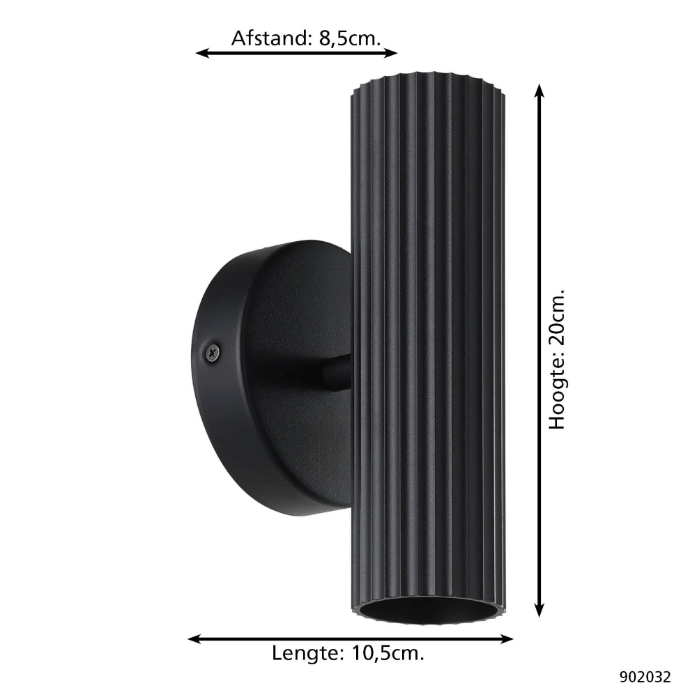 Aufputz-Spot Portillo Up & Down Schwarz Eglo 9008606360536