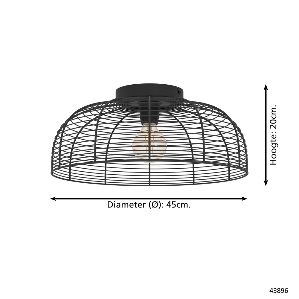 Drahtdeckenlampe Rinroe Ø 45cm – schwarz Eglo 9002759438968