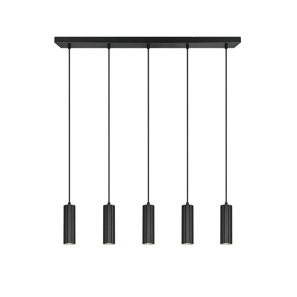 5-flammige Pendelleuchte Soka schwarz Trio 4017807658538