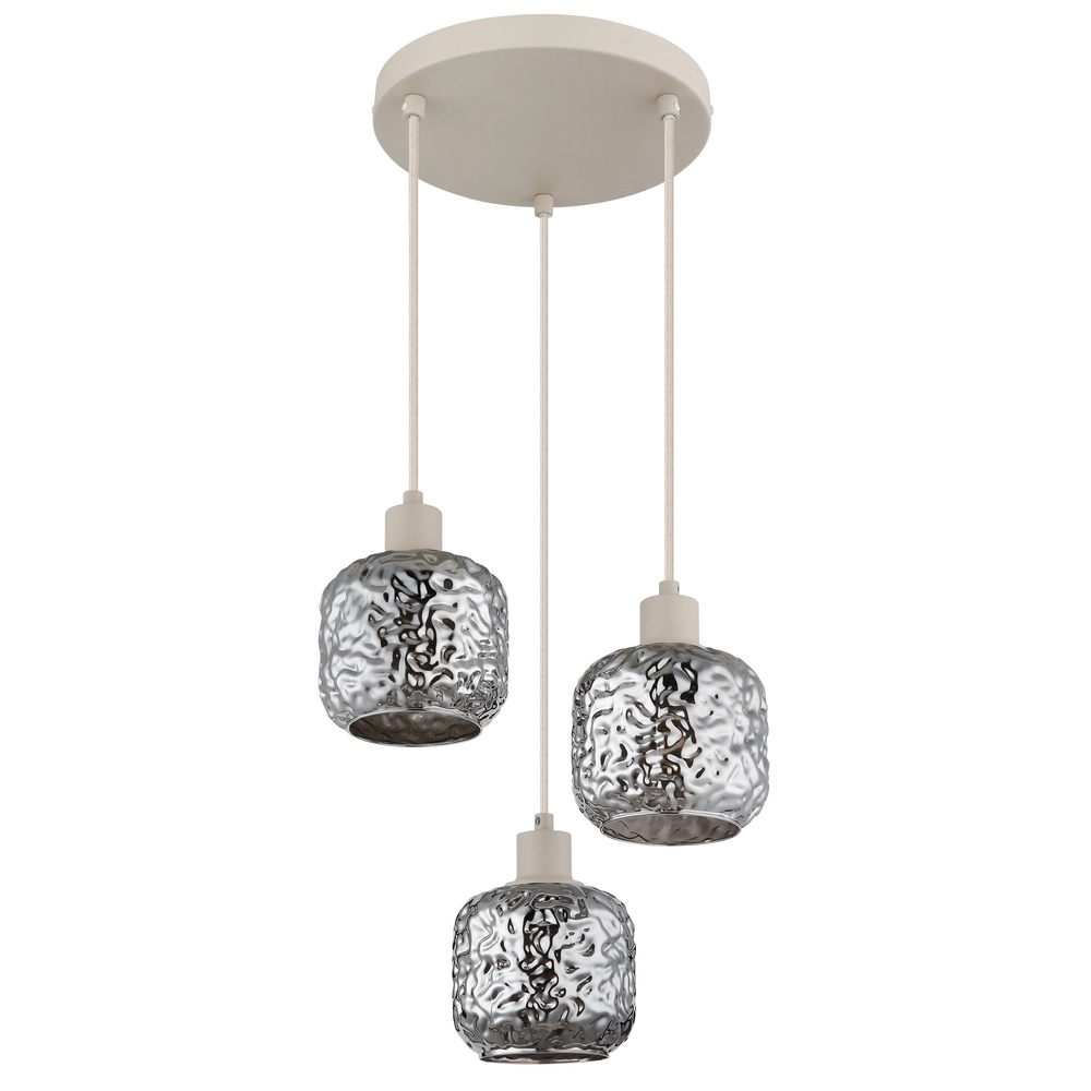 Pendellampe Antonio 3-hell rundsandbraun Globo 9007371572724