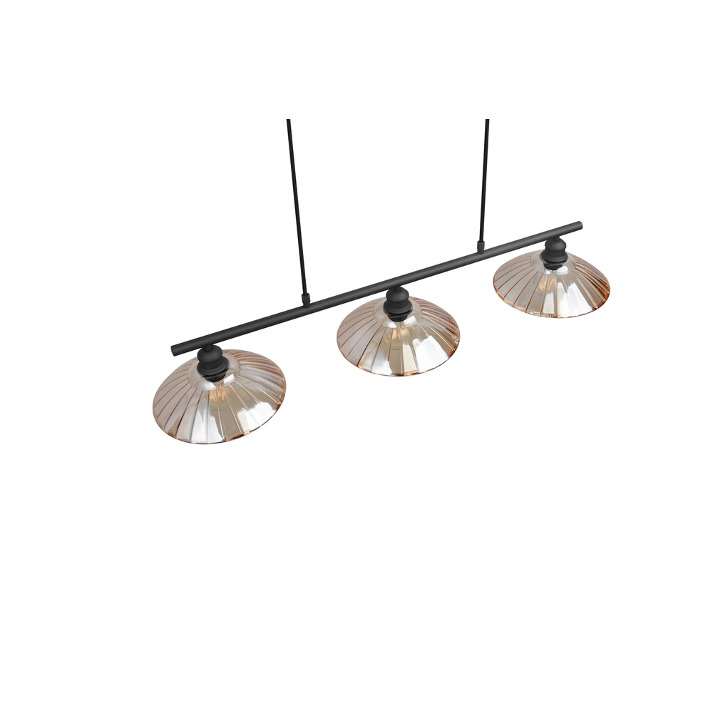Klassische Pendellampe Eluna 3-Licht Schwarz Trio 4017807682502