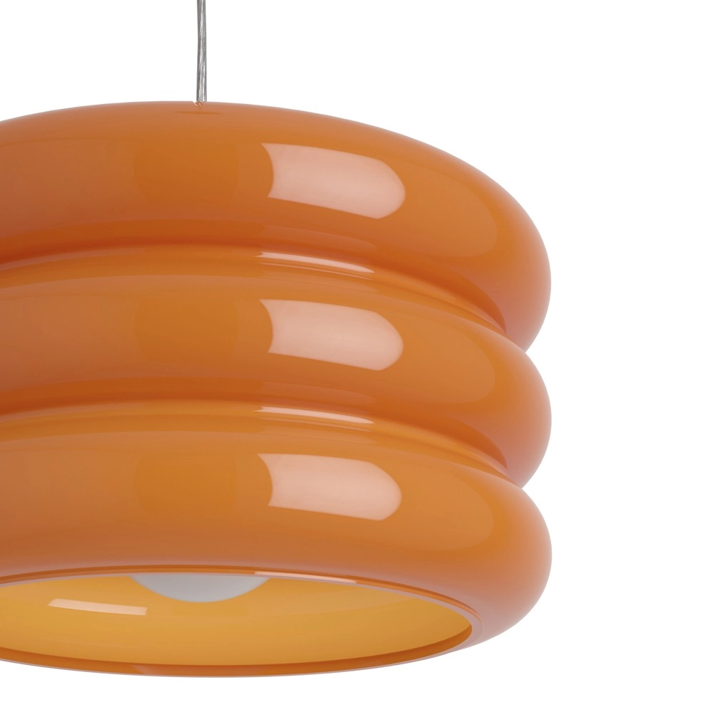 Design-Pendellampe Tortora Chrom mit oranger Ø 20 cm