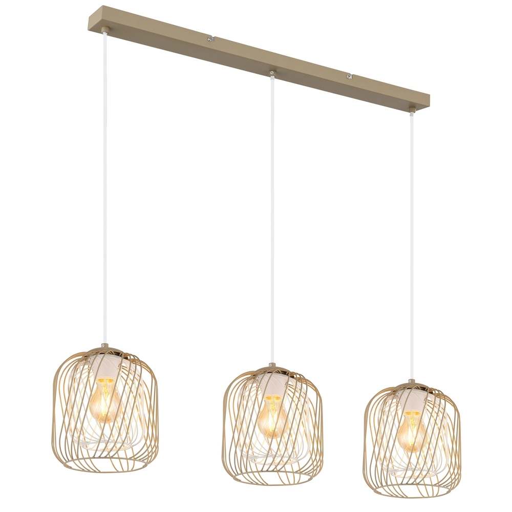 3-flammige Pendelleuchte Dichti sandbraun