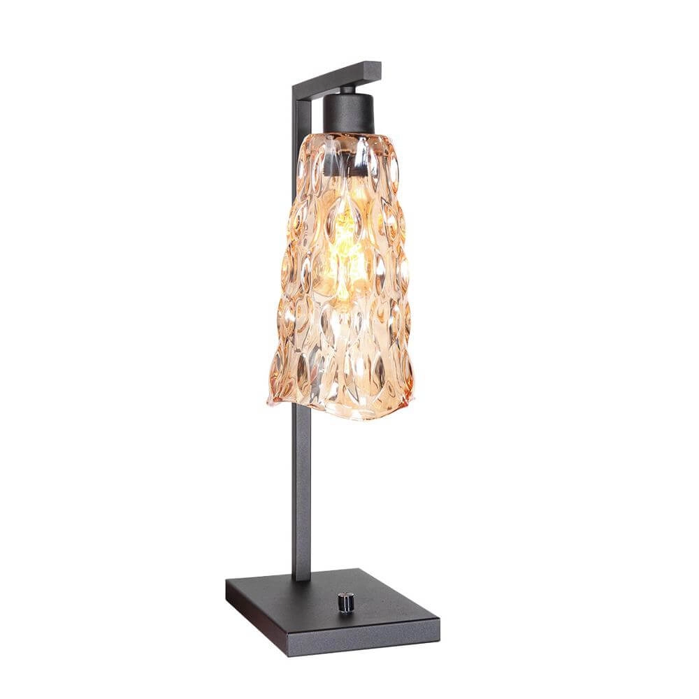 Tischlampe Vidrio schwarz mit Braunglas Steinhauer 8712746173734