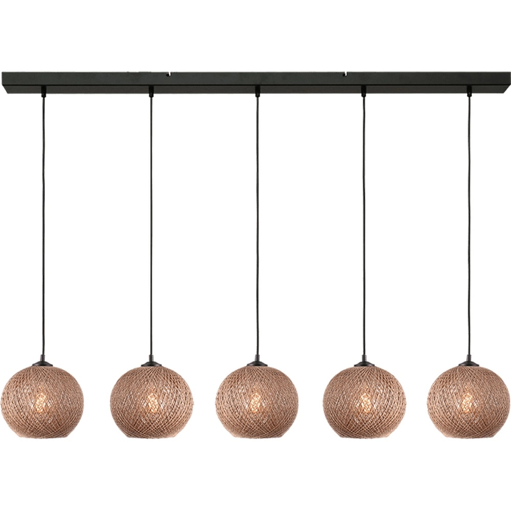 5-Licht Pendellampe Corda Rattan Ø 20cm