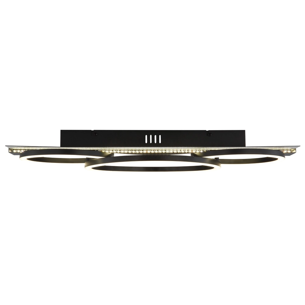 Schwarze Deckenlampe Norberto 3 Ringe in Folge Globo 9007371569830