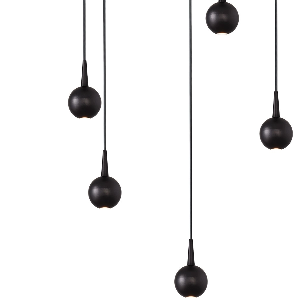 5-Licht Pendellampe Talana schwarz Ø 35 cm DTW Masterlight 8718121347417