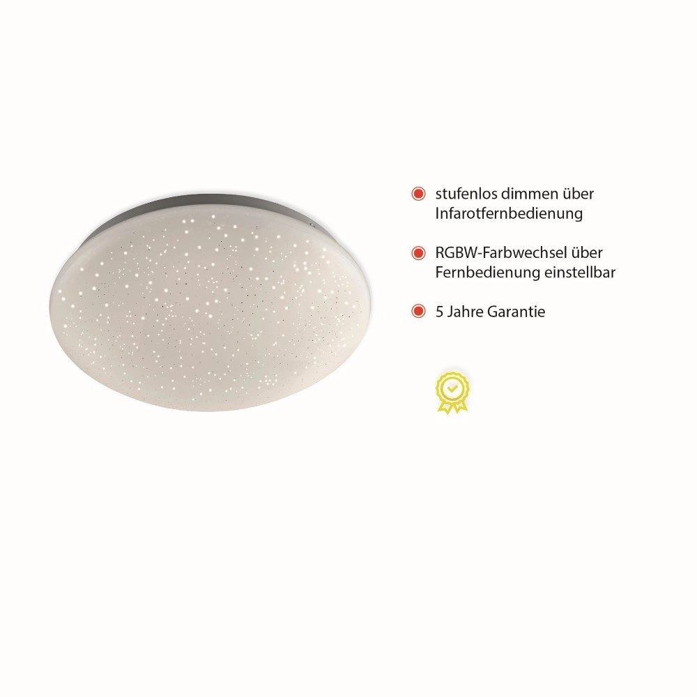 Verstellbare Deckenleuchte Skyler RGB 25cm mit Sterneffekt Just Light 4043689928889