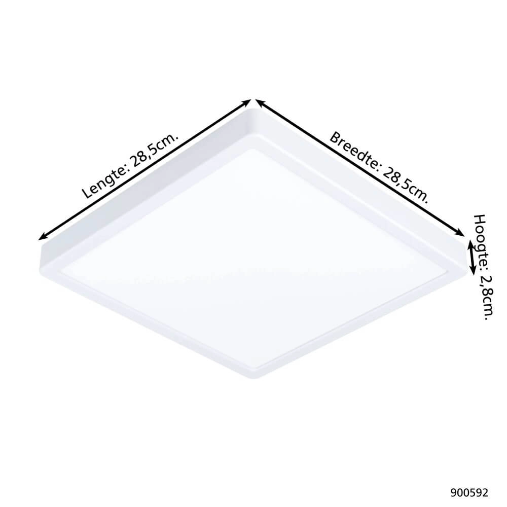 Weiße Deckenleuchte Fueva 5 28,5 x 28,5 cm Eglo 9008606244911