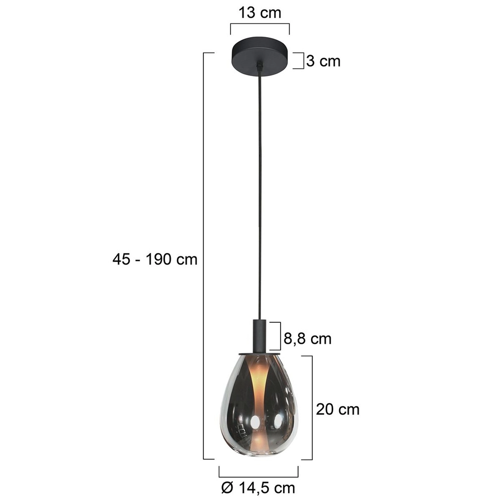 Pendelleuchte Glimsy 1-flammig schwarz Ø 14,5cm Steinhauer 8712746177985