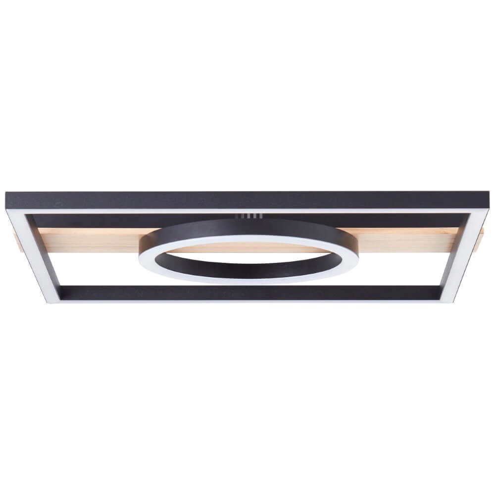 Deckenleuchte Maureen 40 x 40 cm schwarz mit Holz Brilliant 4004353420115