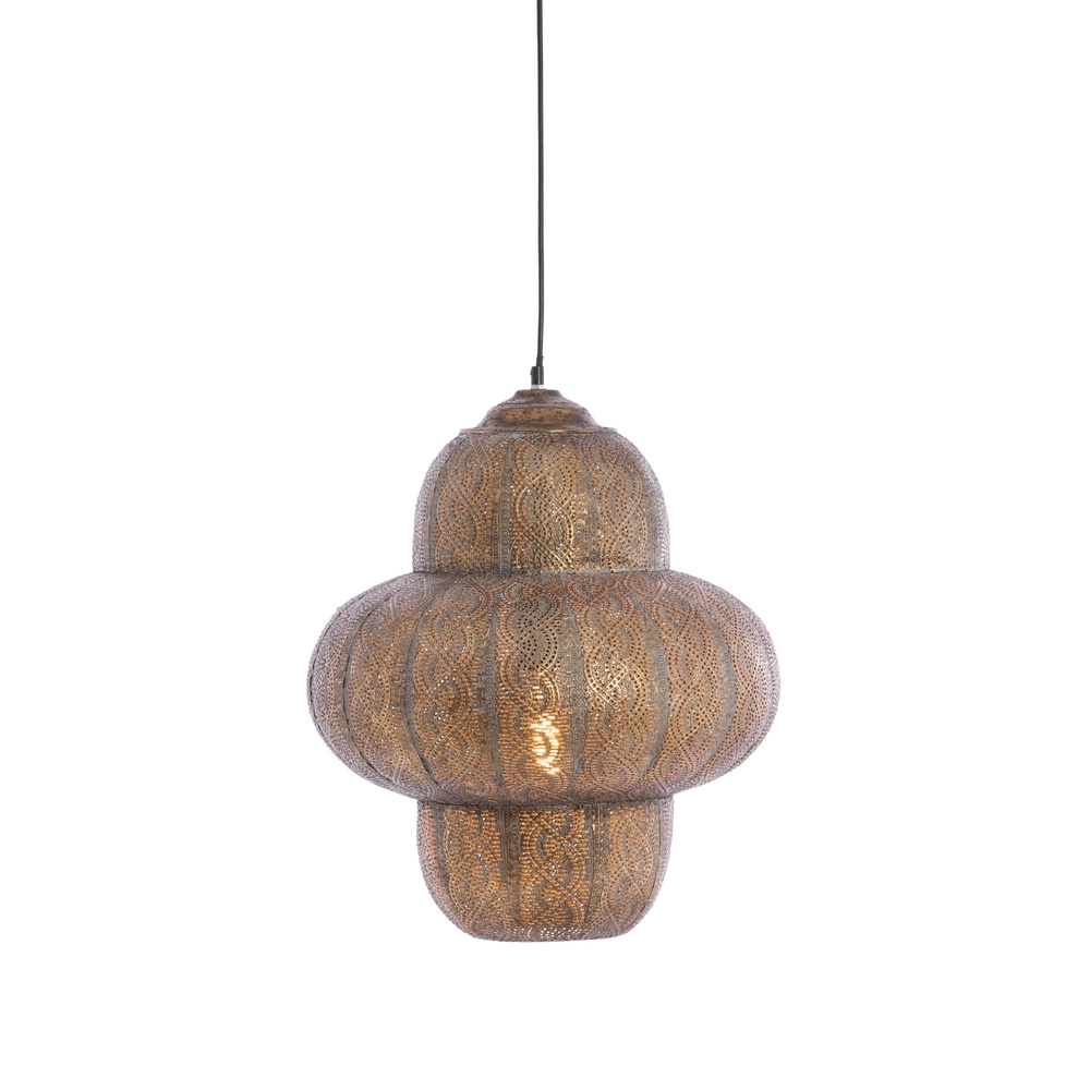 Tiffany-Pendellampe Ryota braune Ø 42 cm Light & Living 8717807831387