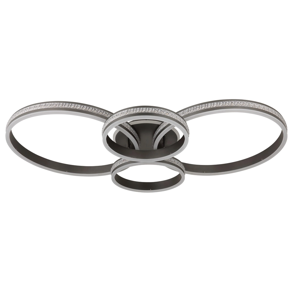 Design-Deckenlampe Grouni 4 Ringe Titanmatt Globo 9007371533879