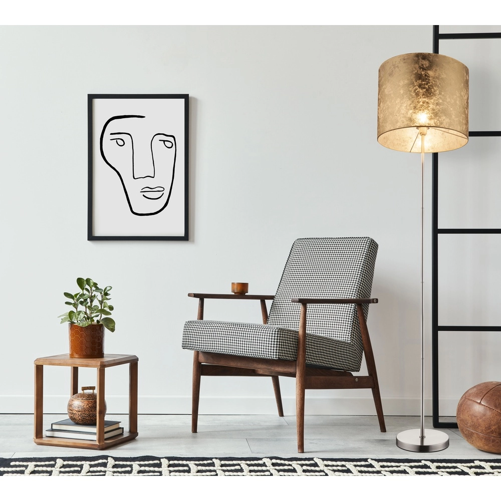 Stehlampe Amy Nickel mit goldener Kappe Globo 9007371312481