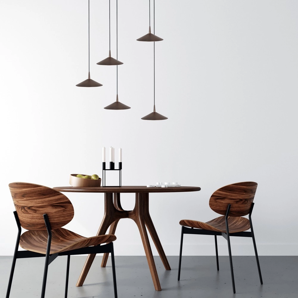 5-Licht Pendellampe Ceppo kakaobraun Ø 18 cm rund Masterlight 8718121358710